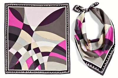 EMILIO PUCCI 'Fantasía' Estampado SEDA SARGA BUFANDA FOULARD 35"x 35" Hecho en ITALIA  Foto 1 de 4