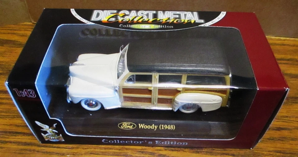 Ford 1948 Woody Car 1:43 Toy Collector Ed Yat Ming White Station Wagon Utility - Image 1 of 4