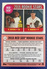Rafael Devers /Kyle Martin 2018 Topps Heritage Rookie Card #189 RED SOX QTY