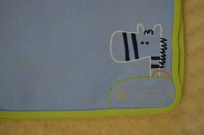 Just One Year by Carter's Zebra in Car Baby Blanket Blue Green Black White  - Image 1 of 4