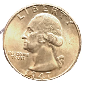 1947 WASHINGON QUARTER ~ REALLY NICE BRIGHT CHOICE BU - Picture 1 of 2