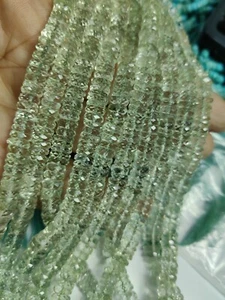 RUEDA AAA PRASIOLITE VERDE AMATISTA NEUMÁTICO FACETADO 6-7 MM CUENTAS 6" HEBRAS - Imagen 1 de 4