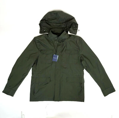 Peter Millar Men Large XL Flex Discovery $798 All Weather Rain Jacket Hood Green - Image 1 of 4