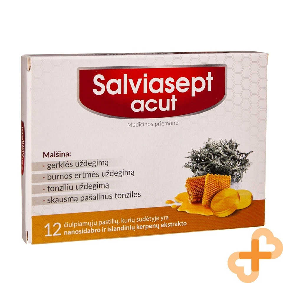 SALVIASEPT ACUT 12 Lozenges With Honey Throat Pain Inflammation Relief - Image 1 of 4