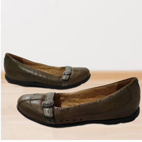 Clarks Bailarinas Sin Cordones Hebilla Marrón Desestructurada Mujer Talla 7 5 38