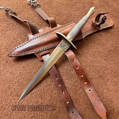 British Army Fairbairn Sykes Commando Dagger Knife Boot Dagger With Sheath - Image 1 of 3