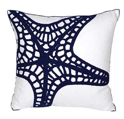 Funda de Almohada Decoración Náutica Bordada, Cuadrada 18 Pulgadas Lona Decorativa  Foto 1 de 4