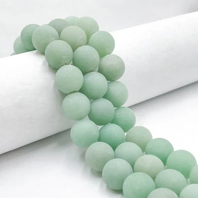 Natural Green Aventurine Matte Round Beads Size 14mm 16mm 18mm 20mm 15.5" Strand - Image 1 of 3