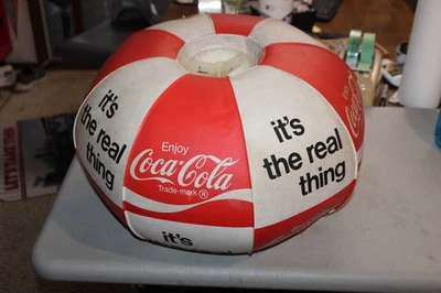 RARE VINTAGE ORIGINAL COKE COCA-COLA IT'S THE REAL THING! INFLATE LAMP SHADE - Image 1 of 4