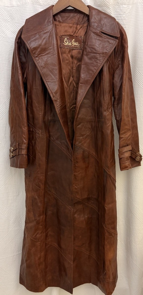 vintage leather trench coat products for sale | eBay