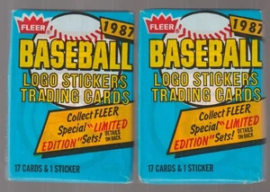 (2) 1987 Fleer Baseball FABRIKVERSIEGELT Wachspackungen BONDS Larkin BO JACKSON RC - Bild 1 von 1