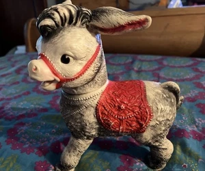 1961 Donkey Mule Sun Rubber Head Swivels Roller Feet Adorable - Picture 1 of 10