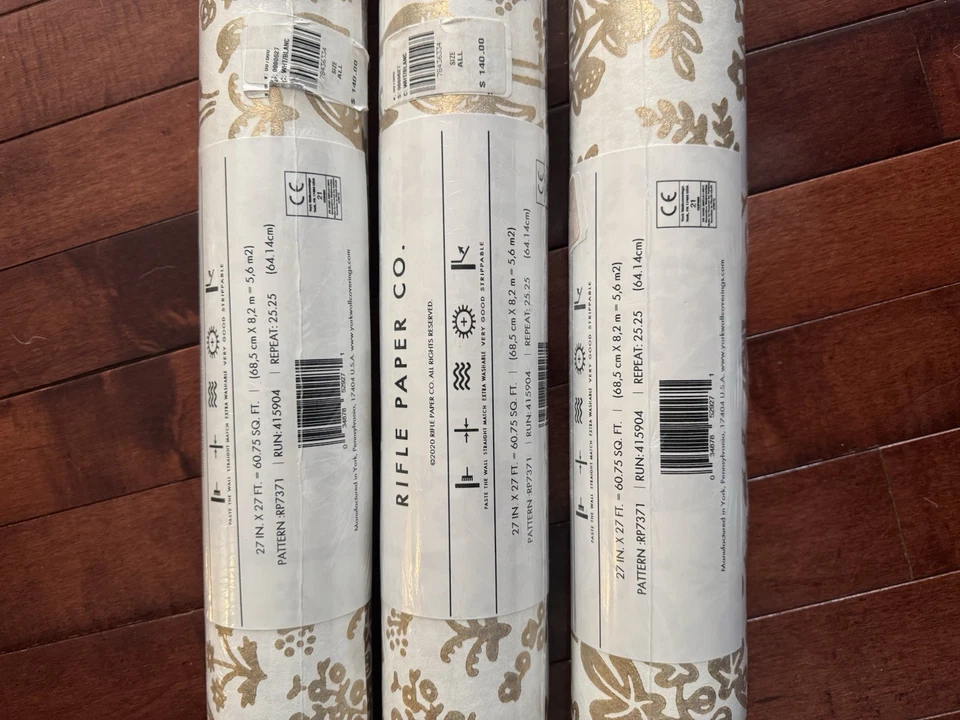 Rifle Paper Gold And White Wallpaper from Anthropologie  - Image 1 of 4