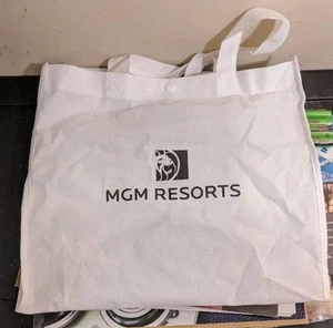 MGM Resorts Las Vegas weiße wiederverwendbare Canvas-Einkaufstasche neu ohne Etikett - Bild 1 von 4