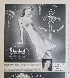 1948 Damen Stardust Slip Miss Joan Murray Vintage Mode Dessous Werbung - Bild 1 von 1
