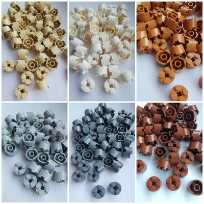 Lego® ➡️50 Stück  3941 Braun Tan Beige Nougat Weiß Grau Achsloch 2x2 Technik Neu - Bild 1 von 4