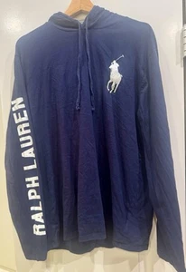 Polo Ralph Lauren Hoodie Herren Large blau leichter Pullover Langarmshirt - Bild 1 von 3