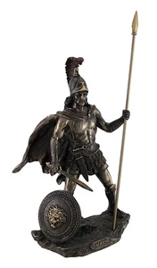 Bronzed Mars Roman God of War Statue with Colored Accents - Picture 1 of 3