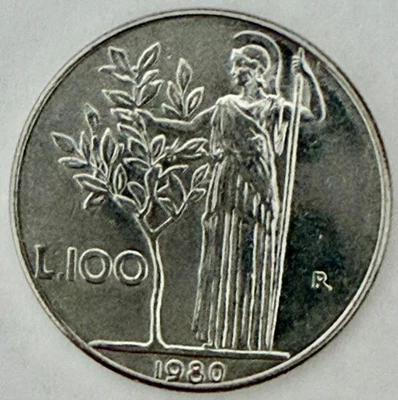 ITALY 🇮🇹 100 LIRE COIN 1980 World Foreign - shiny uncirculated? - Image 1 of 2