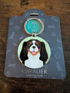 Cavalier Tricolor Me & My Pet Keyring - Picture 1 of 3
