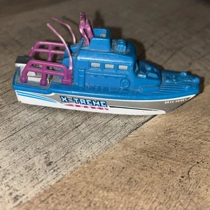 Vintage 1998 Matchbox Sea Rescue Boat Blue White Pink. 1:100. - Picture 1 of 5