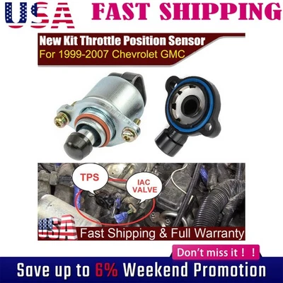 Nuevo sensor de posición del acelerador y juego de válvulas de control de aire de ralentí para motor Chevy GM Foto 1 de 4
