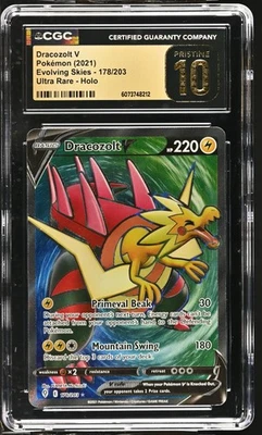 DRACOZOLT V Evolving Skies Holo #178 CGC Pristine 10 Pokemon [Nostalgium] - Image 1 of 2