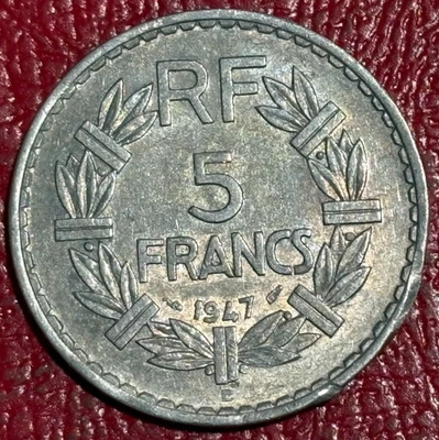 MONEDA DE 5 FRANCOS FRANCIA 1947 B DETALLES AU ALTA CALIDAD-788 SEP Foto 1 de 2