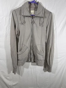 Giacca uomo Merona grigio chiaro con zip e colletto con coulisse, taglia S - Foto 1 di 8