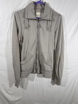 Merona men's Light Gray Zip-Up Jacket with Drawstring Collar, Size Small - Image 1 of 4