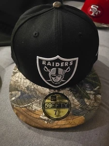 LAS VEGAS RAIDERS 2-TONE Hat NEW ERA 59FIFTY Fitted Cap REAL TREE CAMO 7 5/8 *7R - Picture 1 of 2