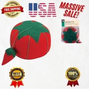 Cojín de pasador de tomate rojo grande de 4 pulgadas con esmeril fresa para coser sin costuras - Imagen 1 de 3