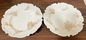 Limoges France Elite Floral Bowls - Cottagecore Scalloped Edge - Vintage Pair - Bild 1 von 6