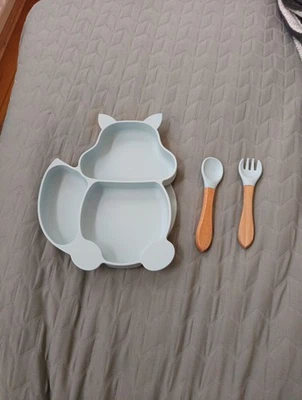 Baby Essen Lern Set für Baby& Kinder Aus Silikon 6-36 - Bild 1 von 4