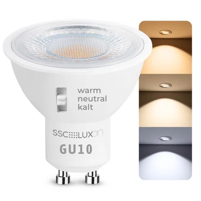 LumiFLEX LED GU10 Leuchtmittel Strahler 5W drei Lichtfarben 3CCT Halogenersatz - Bild 1 von 4