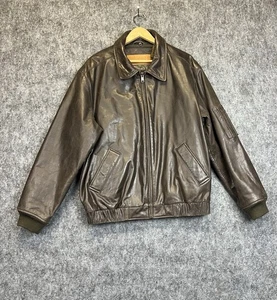 Vintage Timberland Weathergear Leder Braun Full Zip Bomberjacke Herren L - Bild 1 von 12