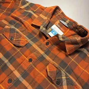 Columbia Omni-Wick Herren Large Flanell kariert Langarm Tasche orange Hemd - Bild 1 von 15