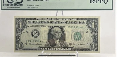 Lot of 2 *Star* $1 Dollar FRN 1963A Fr. 1901-F* Atlanta PCGS Gem New 65 PPQ - Image 1 of 4