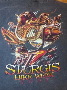 Camiseta Motocicleta 2007 67th Bike Week Sturgis SD L Harley Davidson Hog Wild - Imagen 1 de 6