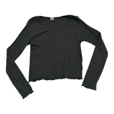 Top corto tejido acanalado manga larga carbón Melrose and Market - talla XL Foto 1 de 4