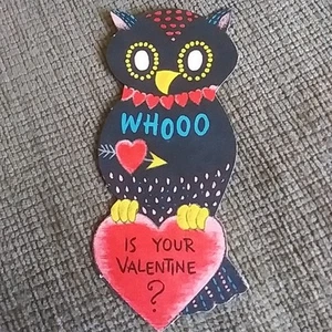 Tarjeta de San Valentín vintage ¿Quién es tu San Valentín? Usado - Imagen 1 de 2