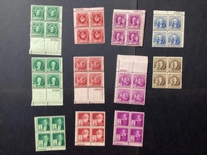 United States Stamps 1940  #880-893 Famous Americans MNH OG 11 Plate Blocks of 4 - Picture 1 of 2