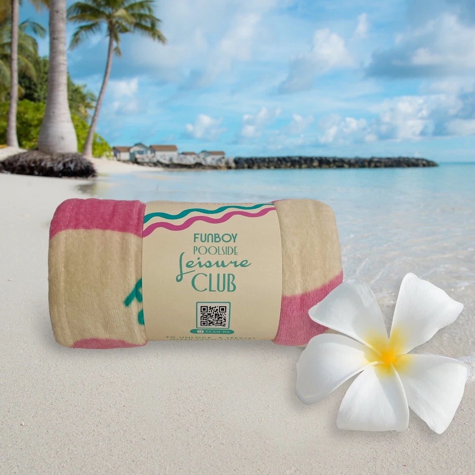 New Fun Boy Poolside Leisure Club Beach Towel Funboy  - Image 1 of 1