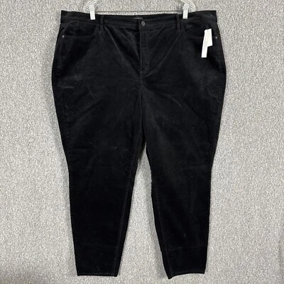 Talbots Mujer Talla Grande 24W Negro Pana Cintura Alta Tobillo Ajustado Jegging Foto 1 de 4