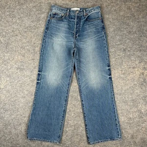 Denim Forum Jeans Womens 29 Farrah High Rise Wide Leg 28L 29x28 Button Fly Pant - Picture 1 of 15