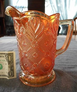 ANTIGUA JARRA DE LECHE DE ACANTO CON CUENTAS DE VIDRIO IMPERIAL CALÉNDULA - Imagen 1 de 4