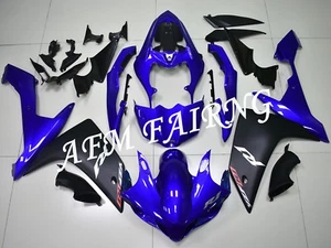 Matte Black Blue ABS Injection Mold Bodywork Fairing Kit Panels for YZF R1 07-08 - Picture 1 of 8