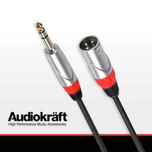 AudioKraft 6.35mm (1/4") 3-Pole Jack to 3-Pin Male XLR Plug, 3m - Picture 1 of 1