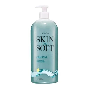 AVON SKIN SO SOFT ORIGINAL SHOWER GEL BONUS SIZE WITH PUMP INCLUDED 33.8FLOZ - Picture 1 of 4