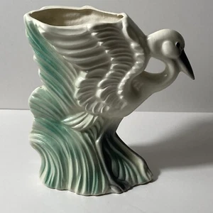 VTG Stuart McCulloch California Ceramics Swan White Flamingo Vase Figurine MCM - Picture 1 of 16